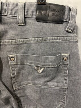 Armani Jeans Men's Straight Gray Denim Jeans